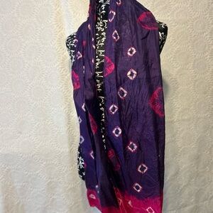 Silky Purple and Pink Tie Dye Women's Scarf
